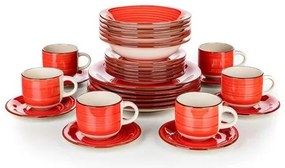 Banquet 30-częściowy zestaw jadalny Spiral  Red