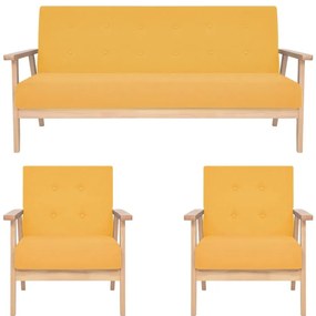 Żółty 3-częściowy zestaw do salonu A6-A95