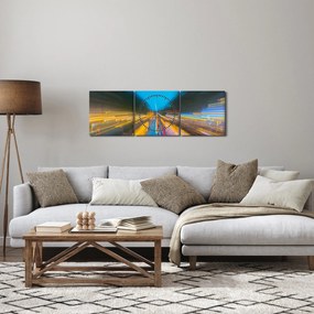 Obraz - Obraz abstrakcji (z zegarem) (90x30 cm)