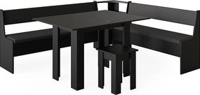 Grupa ławek narożnych czarny 210x180x80 roman