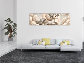 Obraz - Jednorożec w chmurach (170x50 cm)