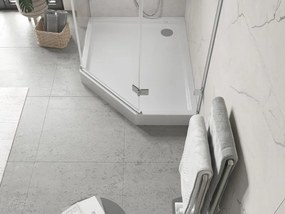 Mexen Flow+ brodzik pięciokątny lewy 100 x 80 cm, biały połysk - 46P108010LH