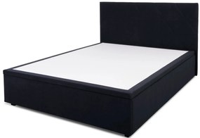 Czarne łóżko pluszowe z pojemnikiem 160x200 G7-F99