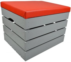 Pufa kufer skrzynia drewniana sosnowa siedzisko 50cm malowana szara