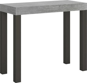 Konsola rozkładana 90x40/196 cm Everyday Small Cementu rama w kolorze Antracytu