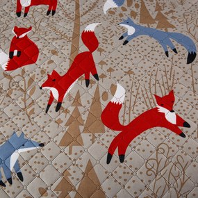Narzuta na łóżko ze wzorem CZERWONY LIS brązowy Rozmiar: 170 x 210 cm