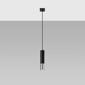 Lampa wisząca LOOPEZ 1 czarna/chrom SOLLUX  LIGHTING