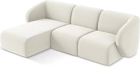 Beżowy aksamitny narożnik (lewostronny/z szezlongiem) Lani – Makamii