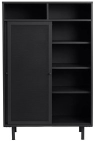 Czarna metalowa szafka z drzwiami przesuwnymi 90x140x40 cm Veep – Unique Furniture