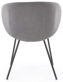 Krzesło tapicerowane K587 VELVET szare  HALMAR