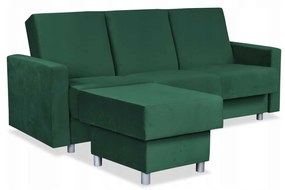 Wersalka Narożnik Alicja z pufą sofa kanapa rozkładana Family Meble zieleń