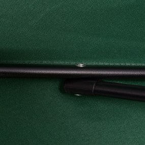 Outsunny Parasol Ø196 cm z funkcją nachylenia, sześciokątny Parasol balkonowy dla plaży i ogrodu, Zielony