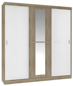 Szafa - 3 przesuwnych drzwi - dł.205 cm - Kolory: Naturalny i beżowy - DIDDA II