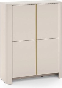 Komoda Kaszmir 103 x 39 x 132 cm | Nowoczesny mebel z zaokrąglonymi krawędziami