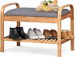 Szary Stojak Na Buty Z Siedziskiem W9-G69