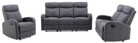 Kanapa 3+2+1 z funkcją relax z szarej tkaniny EVELYN