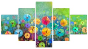 Obraz - Abstrakcyjne kwiaty (125x70 cm)