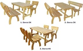 Zestaw drewnianych mebli ogrodowych - Hakodi 3X