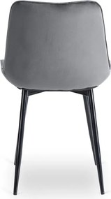 Krzesło Tapicerowane do Jadalni CHRIS Szare Welurowe Nowoczesne Loft