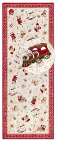 Czerwony chodnik z mieszanki bawełny ze świątecznym motywem 80x200 cm Toy's Delight Red Christmas – Villeroy&amp;Boch