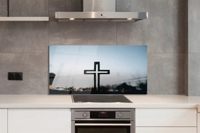 Szklany Panel Drewniany Krzyż