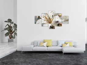 Obraz - Abstrakcja z lilią (125x70 cm)