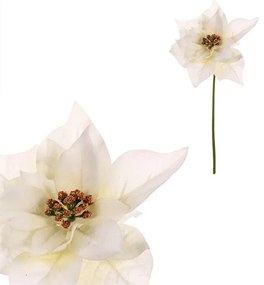 Zestaw poinsecji kwiat na łodydze, 2 szt., kremowy, 32 cm