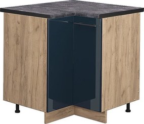 Szafka narożna ciemnoniebieski wysoki połysk 80.5x60x82 fame-line