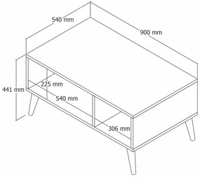 Stolik konferencyjny Exxen Oak and White