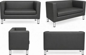 Sofa Monaco : Kolor nogi - Chrom, Kolor tkaniny - EKO-SKÓRA - 23D, Typ tkaniny - Eko-skóra , Wysokość nogi - 15 cm