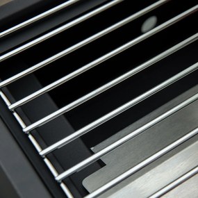 Outsunny mobilny grill gazowy BBQ z 2 palnikami stal węglowa kolor czarny 55 x 46,5 x 41 cm