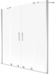 Mexen Velar Duo parawan nawannowy 2-skrzydłowy rozsuwany 140 x 150 cm, szron, chrom - 896-140-000-32-01