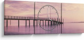 Obraz - Port (z zegarem) (90x30 cm)