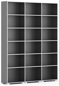 Biblioteka SILVER LINE, 3 kolumny, 2230 x 1800 x 400 mm, grafit