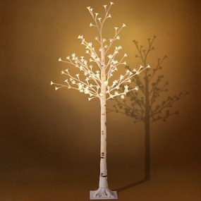 HOMCOM Sztuczne drzewko wiśniowe LED, 120 LED, 3 poziomy jasności, ciepła biel, realistyczna kora, 21 x 21 x 150 cm