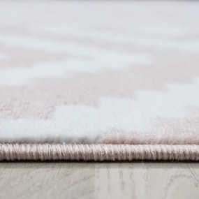 Dywan nowoczesny Plus Kwadraty różowo-kremowy 140 cm x 200 cm