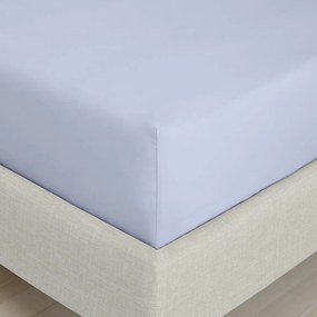 Lawendowe prześcieradło z perkalu bawełnianego z gumką 185x200 cm Cotton Percale – Bianca