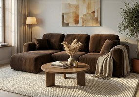 Stylowy narożnik rozkładany lewostronny BINGO L 245x148x87 cm w tkaninie Kronos 6 brązowej