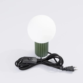 Lampa biurkowa HALO zielona oliwka ryflowana SOLLUX  LIGHTING