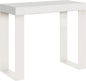 Konsola rozkładana 90x40/196 cm Tecno Small Frassino biała rama w kolorze Białym