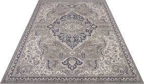 Dywan Terrain designerski Orientalny Ornament Szaro-Kremowy z krótkim włosiem 240 cm x 340 cm Certyfikat Oeko-Tex