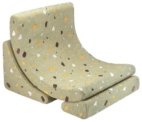 Zielony fotel dziecięcy z materiału bouclé/z tkaniny szenilowej Terrazzo Moon – Wigiwama