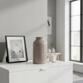 Osłonka Ceramiczna Szara 17 cm Nowoczesny Wazon zdobiony Elegancki wzór