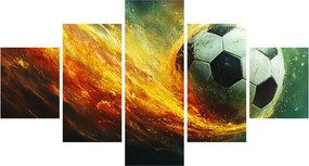 Obraz - Piłka nożna w locie (125x70 cm)