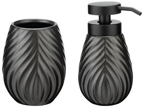 Antracytowy ceramiczny zestaw akcesoriów łazienkowych Idro – Wenko