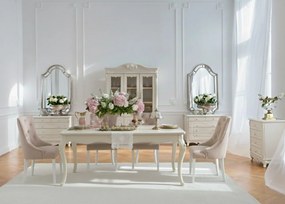 Stół do jadalni rozkładany Giselle, 180 (240) x100x78 cm. Stół do salonu w stylu francuskim. Stół glamour. Meble francuskie La Perle.