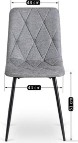 Zestaw Stół Okrągły Rozkładany HARRY 102-142 cm Dąb Artisan/Czarny i 4 Krzesła Tapicerowane ROBIN 2 Szare Nowoczesne