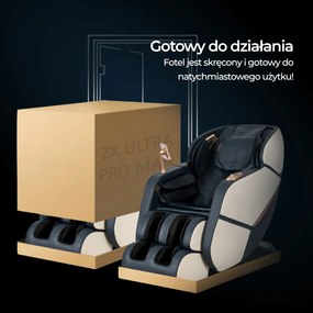 Fotel Masujący ZX ULTRA PRO MAX Wypoczynkowy Relaksacyjny Granatowy Ekoskóra Nowoczesny