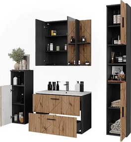 Zestaw mebli łazienkowych antracyt/artisan 80x44.6x57 irma