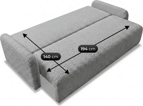 Sofa DUO Rozkładana Dwuosobowa Ciemnoszara Boucle Nowoczesna